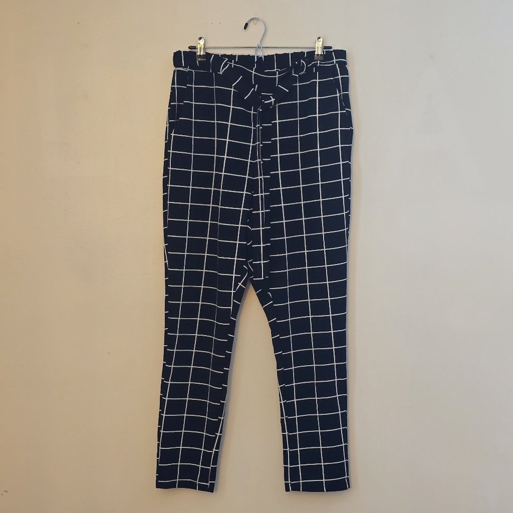 SHEIN Black and White Grid Pants